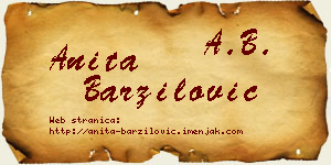 Anita Barzilović vizit kartica